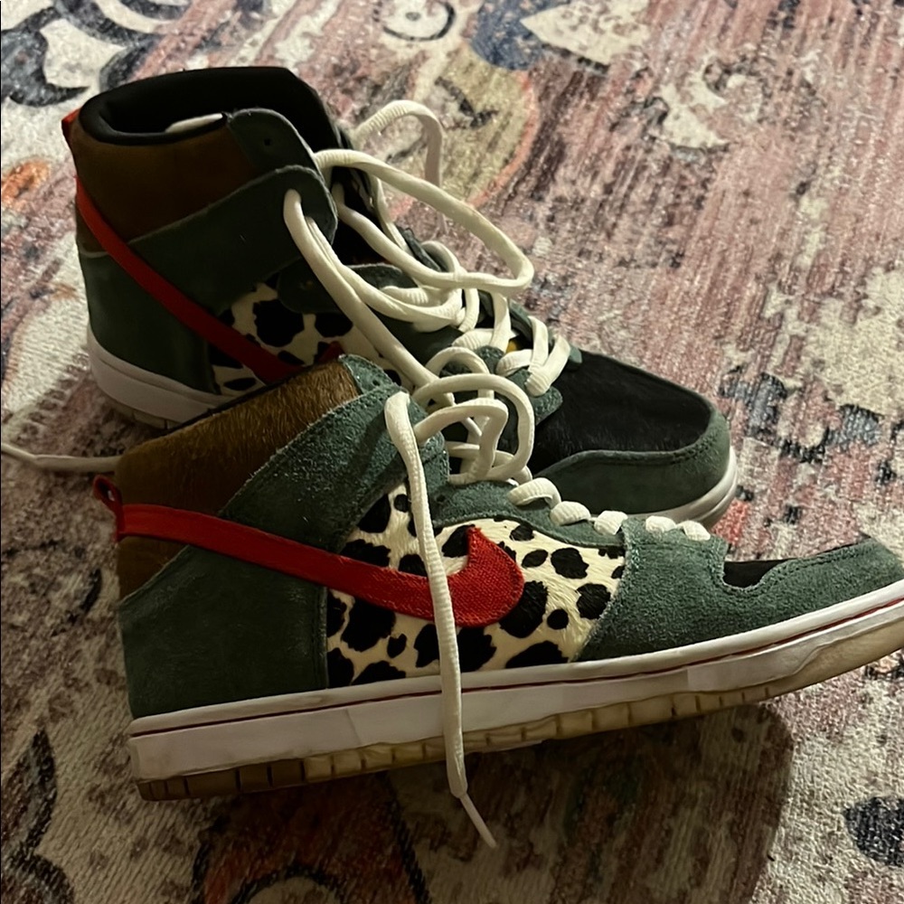 Nike SB Animal Print Sneakers with Red and Black Accents